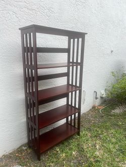 Brown bookshelf
