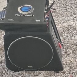 2 10" Speaker box and amp