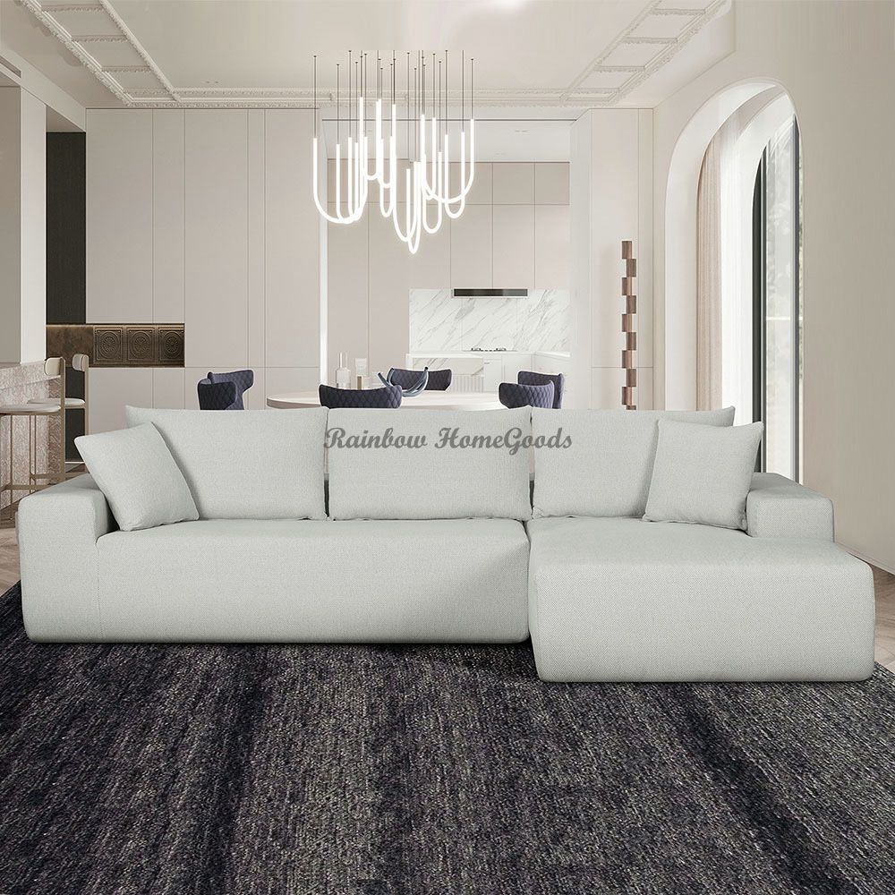 Lounge Style Frameless L-Shaped Sectional Sofa Couch