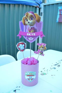 Paw patrol centerpieces.