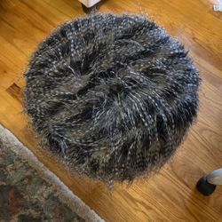 Decorative Foot Stool With Faux Fur 