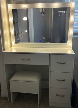 Vanity with stool