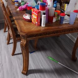 Nice Dining Room Table Set For Sale Just Needs A Little Polishing