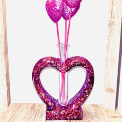Handmade Heart Shaped Pink Vase