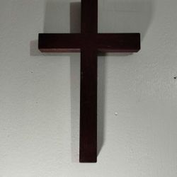 WALNUT WOODEN CROSS 10"×6" - M94