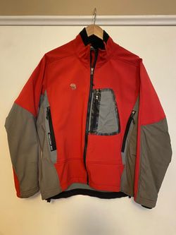Mountain Hardwear Gore Windstopper Soft Shell Jacket Men’s Medium Red/Gray