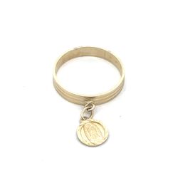Woman’s Ladies 14k Yellow Gold Our Lady Of Guadalupe Charm Dangle Band Ring Size 7 GP3116034 