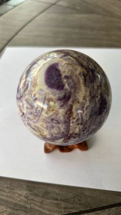Charoite Polished Sphere, Large Natural Raw Mineral Healing Specimen