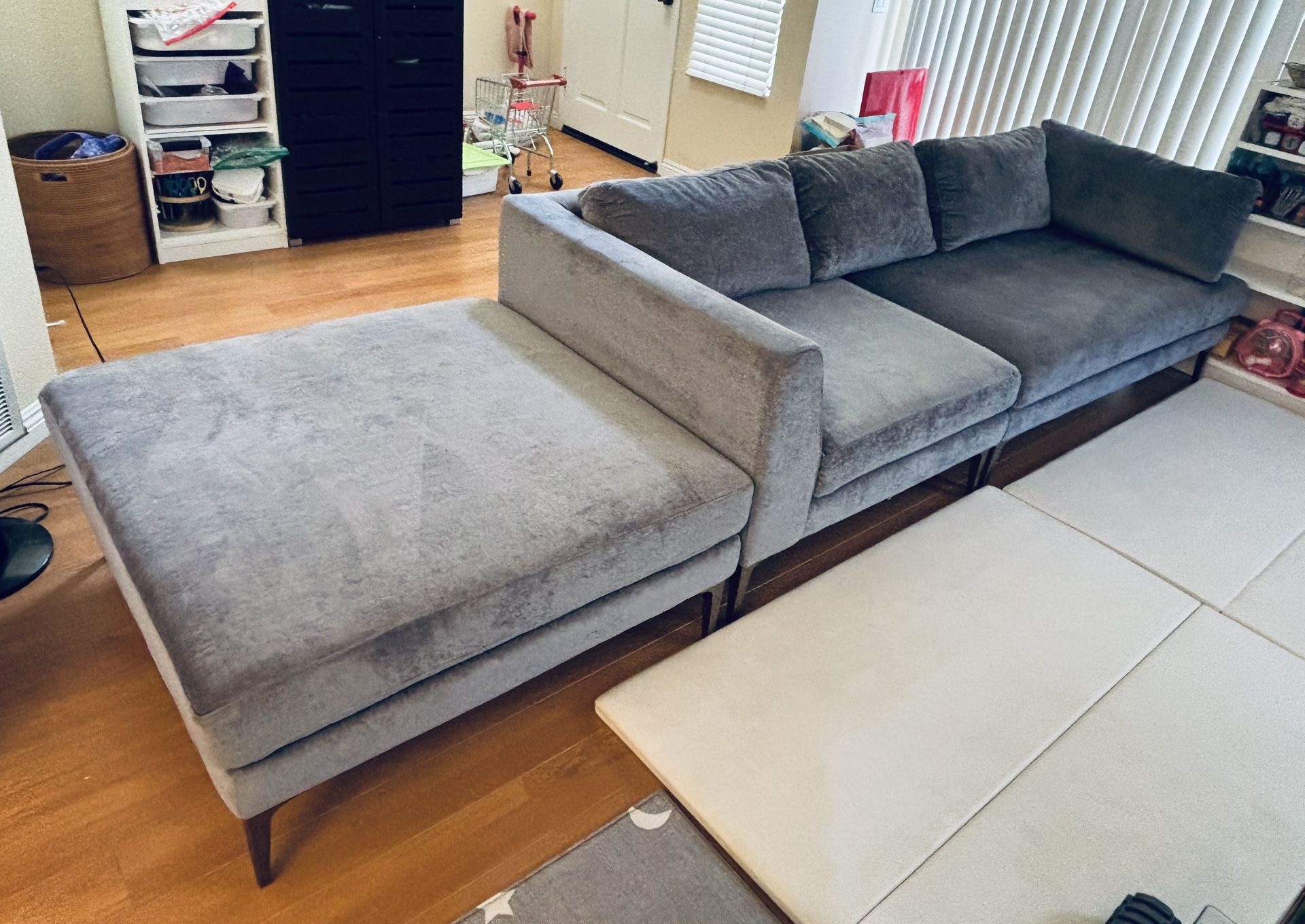 West Elm Andes Sofa Grey With Ottoman ($750)