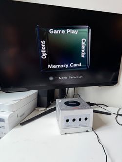 Nintendo GameCube Console Silver with Power Cord and HDMI Adapter