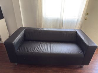 Black Leather ikea Couch