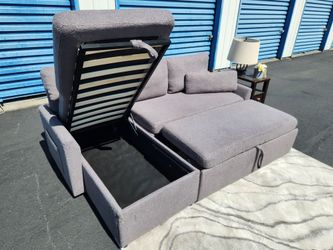Pullout Sleeper Sofa With Chaise + Storage FREE DELIVERY