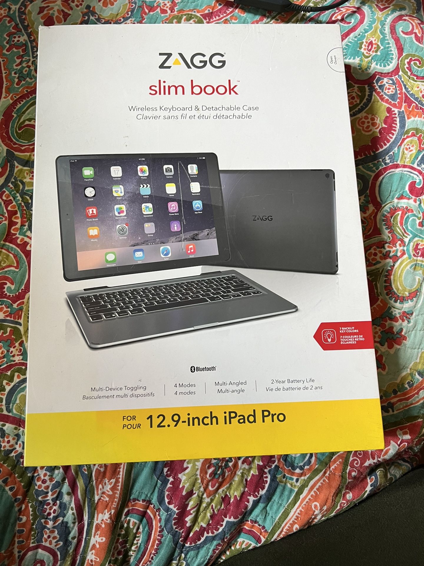 ZAGG Slim Book Wireless Keyboard & Detachable Case 12.9 Inch iPad Pro
