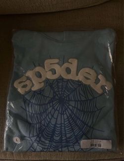 Blue Sp5der Web Hoodie Size Large