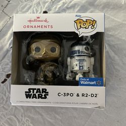 Hallmark Ornaments Star Wars C-3PO and R2-D2 Funko POP! Set of 2 CHASE GOLD.