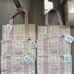 Trader Joe's Limited Edition Mini Striped Canvas Totes