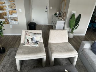 2 White Living Room Chairs