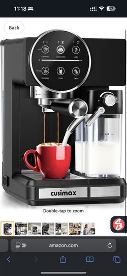 Espresso Machine for Home, 20 Bar Expresso Coffee Machine,One-touch Control,Automatic Milk Frother,Compact Black Stainless Steel Cappuccino Machine,Id