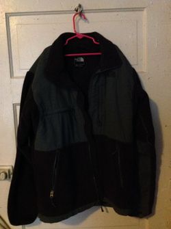 Purple and gray northface coat