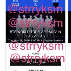 BTS tickets ARIRANG in Las Vegas