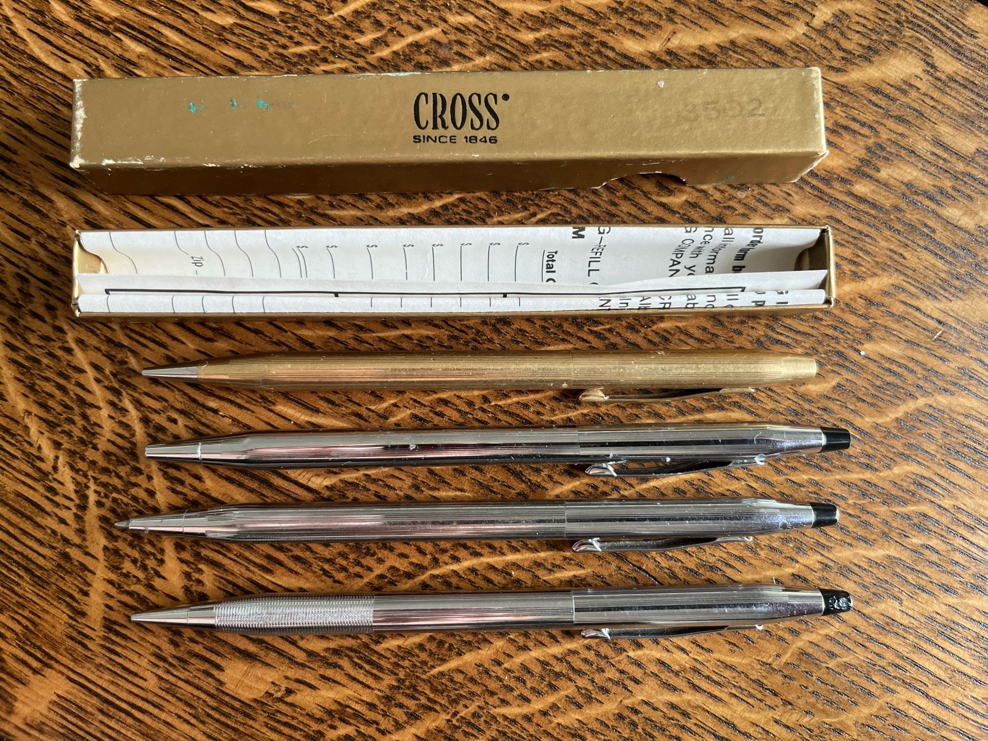 Set Of Four Cross Pens And Pencils