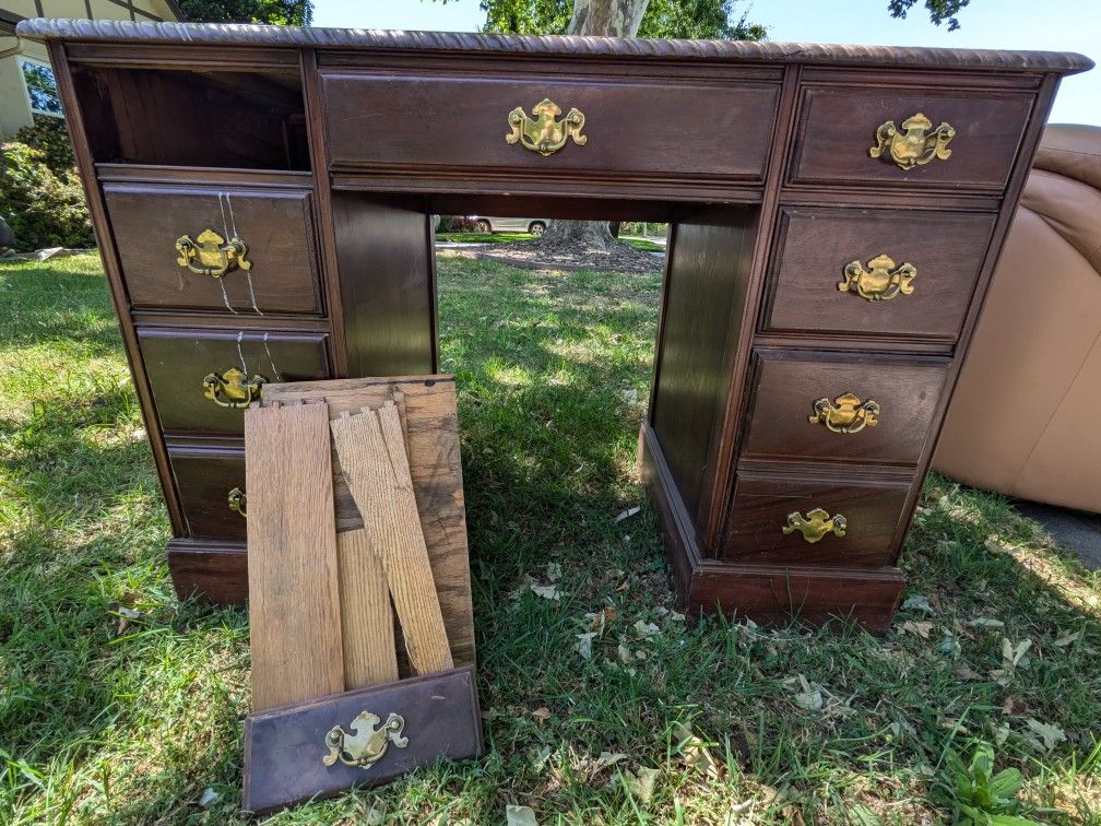 Desk, Antique, Needs Refinish Plus Drawer Repair