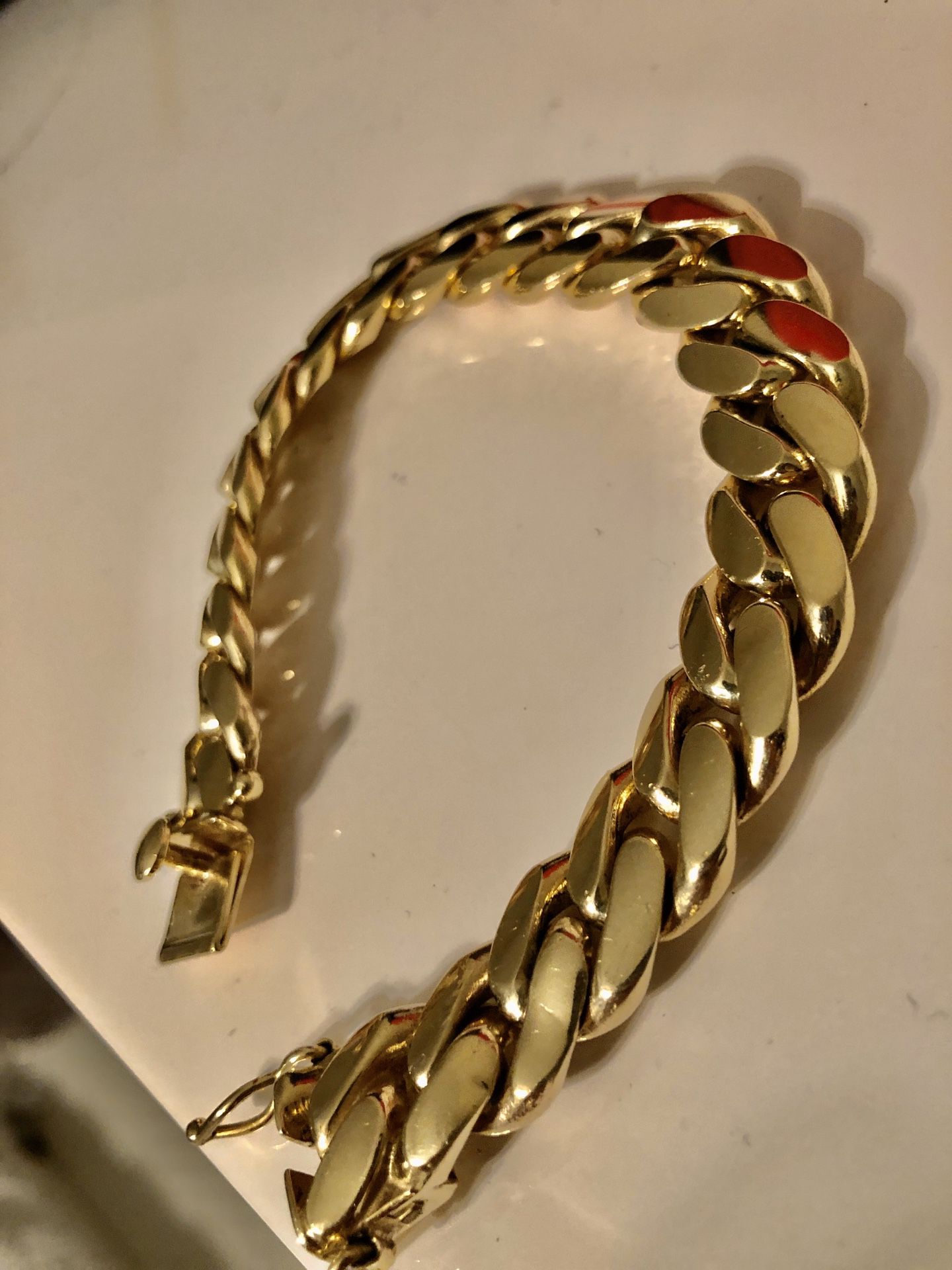 Cuban link Italian gold bracelet- 90grams solid