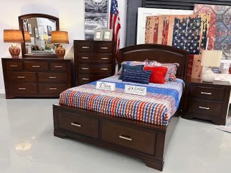 3 PIECE QUEEN BEDROOM SET: QUEEN BED FRAME, NIGHTSTAND, DRESSER