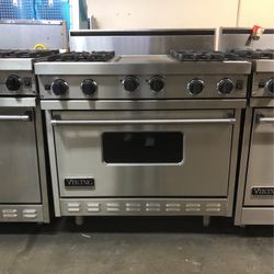 Viking 36”Wide Gas Range Stove With Griddle In Stainless Steel 