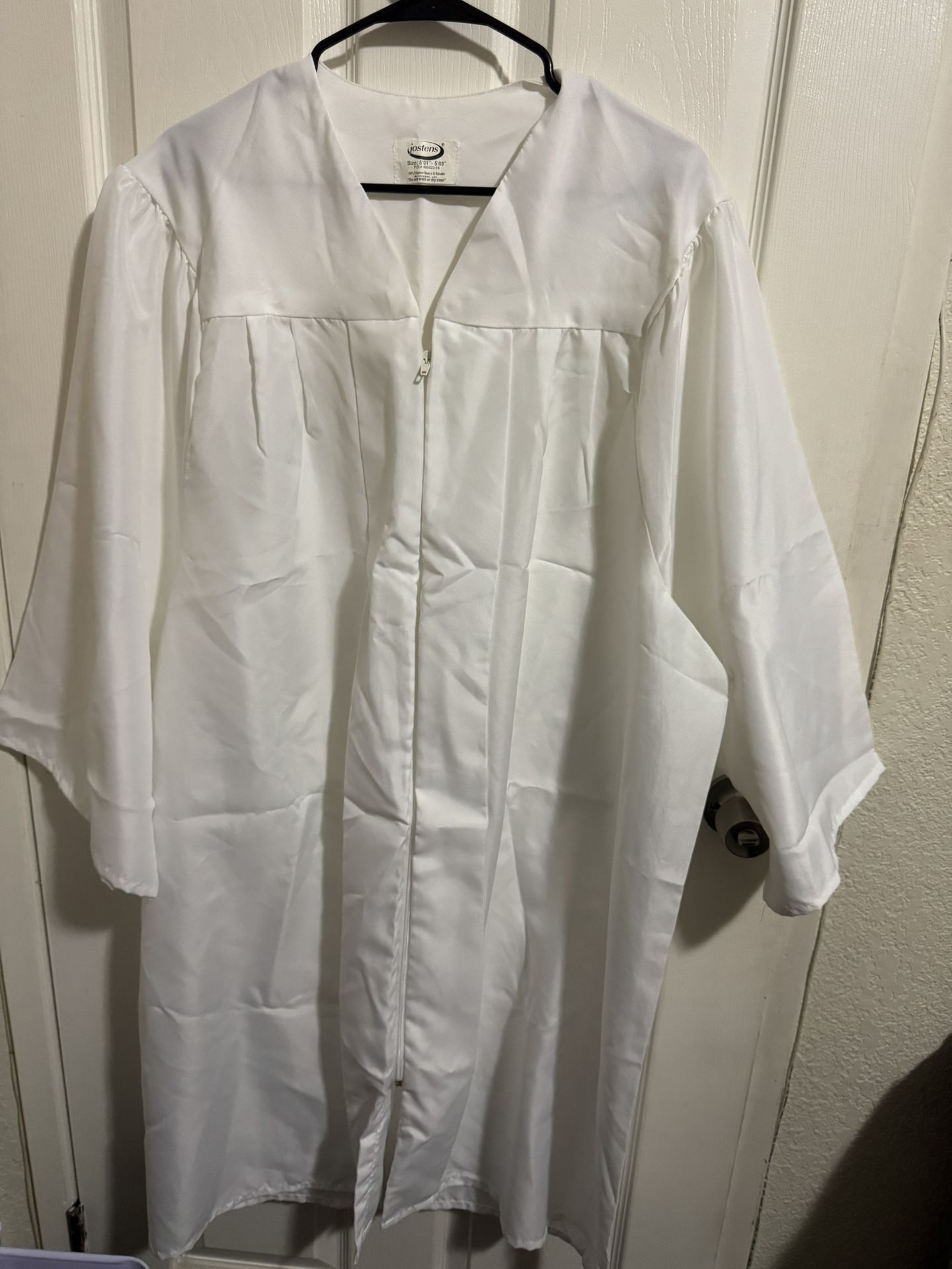 White Graduation Gown