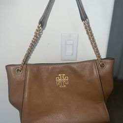 Tory Burch Tan Leather Logo Tote w/Wallet