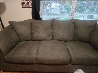 Dark green full size sofa bed - upgraded mattress maybe used a dozen times