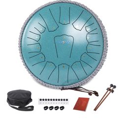 Rain Drum for Outside Garden, Steel Tongue Drum, Rain Chime Chakra Drum, Hand Pan Musical Instrument Christmas Gift with Bag for Adult, for Meditation