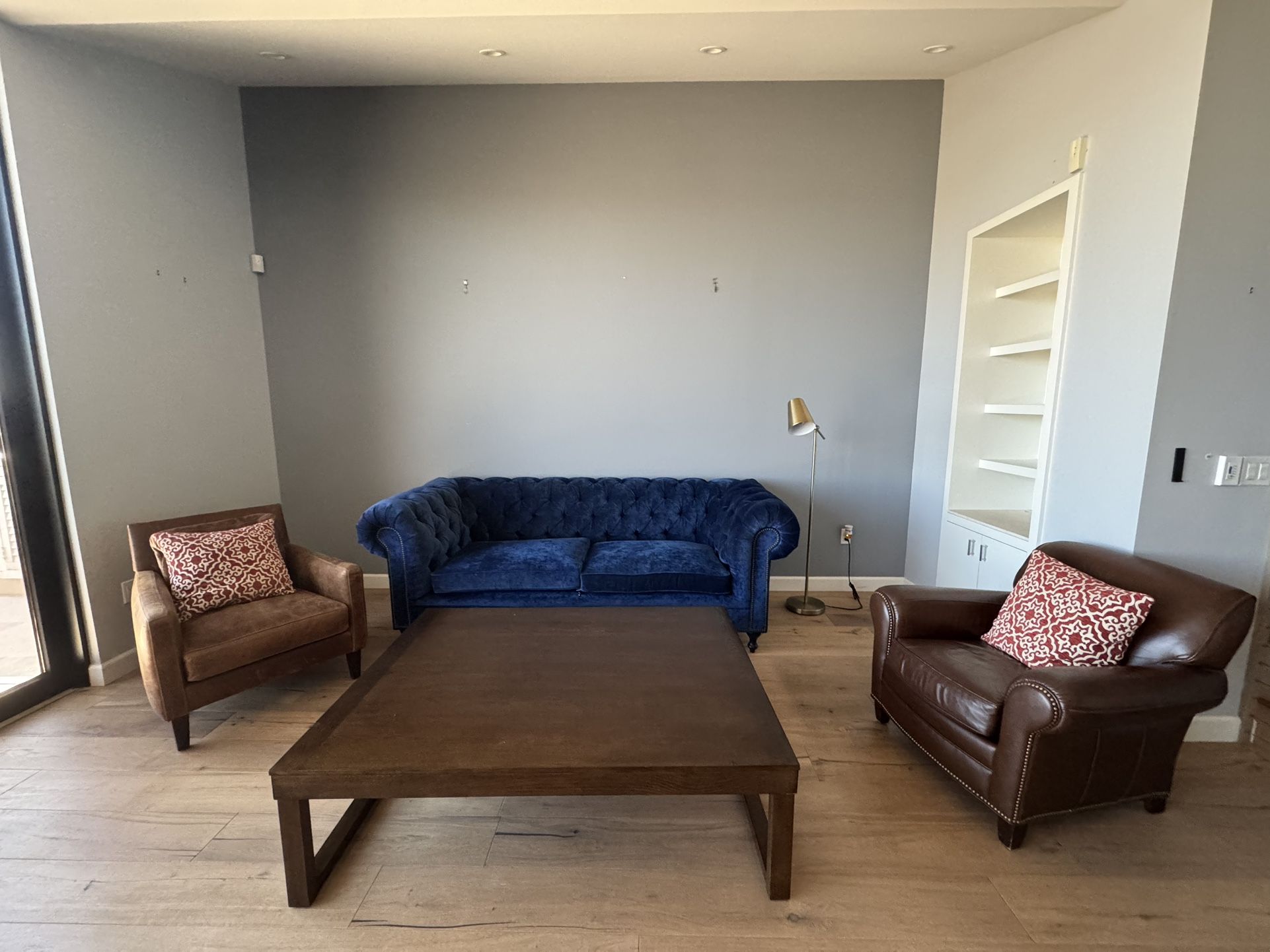Coffee Table And Blue Couch