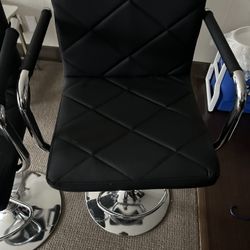 Bar Stools Leather Black