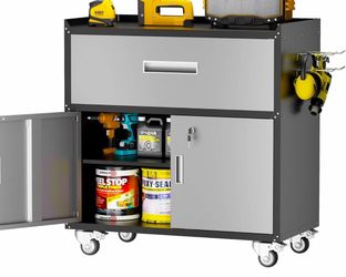 Metal Tool Cabinet with Wheels,