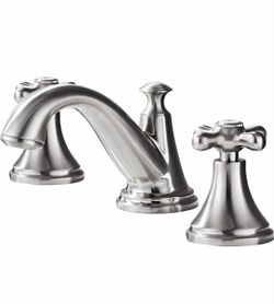 7266: New Vintage Widespread Bathroom Faucet - 2 Handle 3-Hole Sink Faucet Brushed Nickel Brass, Drip-Free Ceramic Disc Cartridge, Adjustable 8 to 16