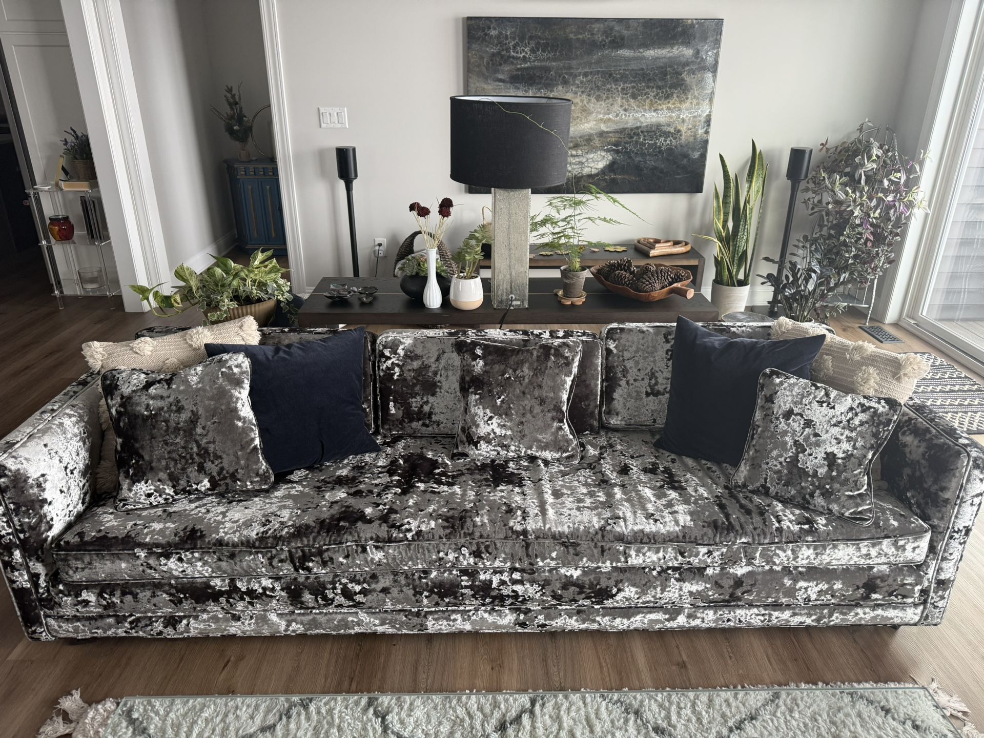 Antique Crushed Velvet Couch