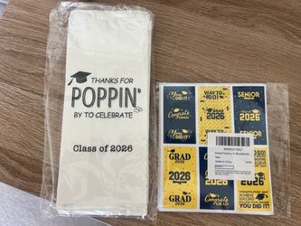 Class of 2026 Grad Popcorn Bags and Sticker