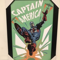 NEW CAPTAIN AMERICA POP UP FRAMED ART 