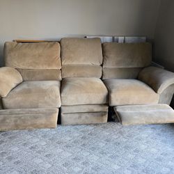 Like New $$350.00 Tan  Recliner Sofa & Rocking Chair