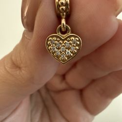 Pandora 14K Gold Pave Brilliant Heart Charm
