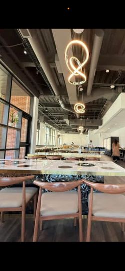 Korean Barbecue hot pot marble tables