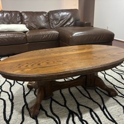 Timeless Handcrafted Oak Table Set - Oval Coffee Table & 2 Side Tables
