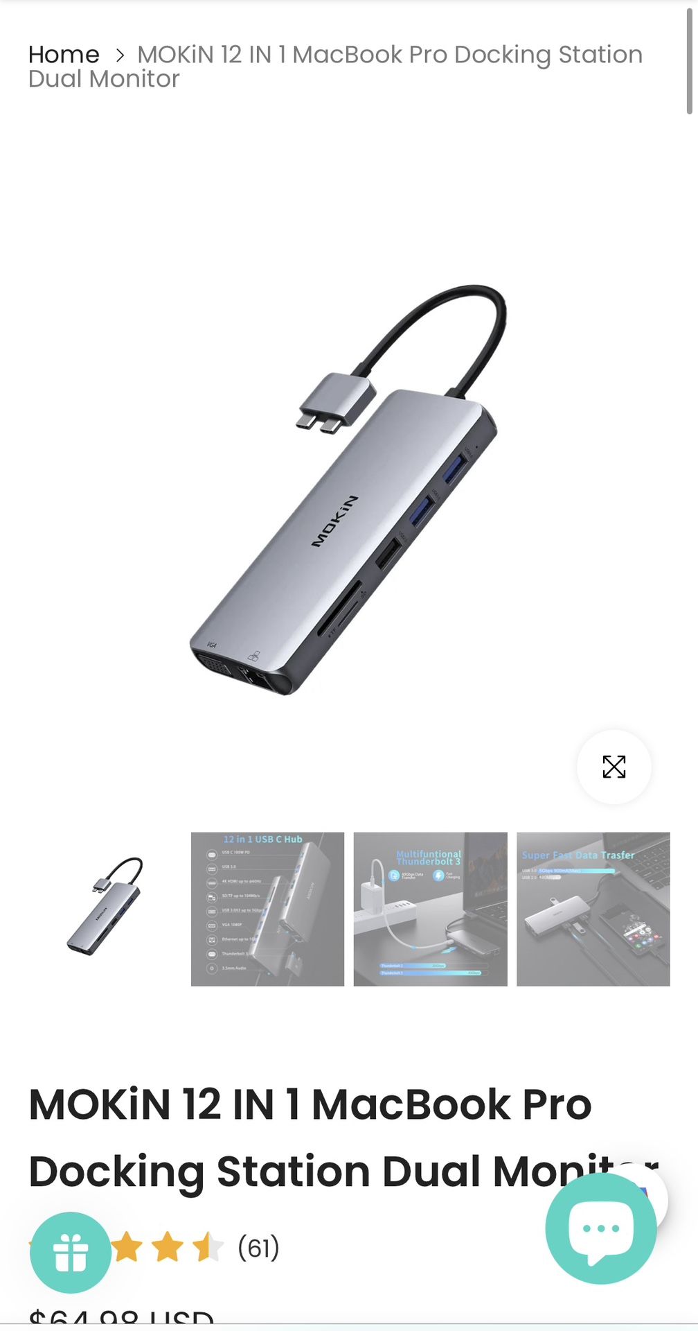 MOKiN 12 IN 1 MacBook Pro Docking Station Dual Monitor
