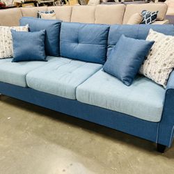 !!!New!! Contemporary Upholstered Sofa, Blue Sofa, 3 Seater Sofa, Sofa For Small Living Room, Game room Sofa, Small Couch, Sofa Couch