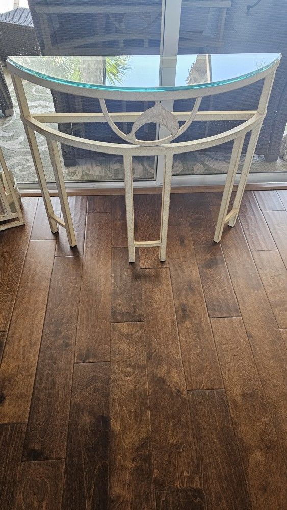 Crescent Shape Hallway Table w/ Matching Mirror