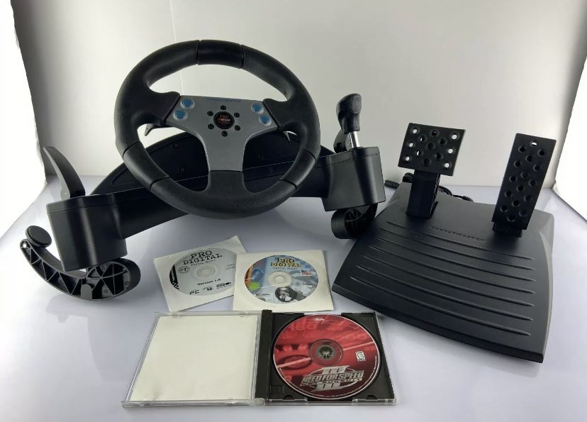 Mint NASCAR Thrustmaster Pro Digital Racing Wheel/Pedals PC Windows 98 CD Manual