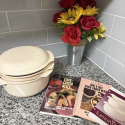 Vintage Tupperware Stacked Cooker W/meal Books