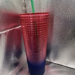 New Pink Grid Starbucks Cup 